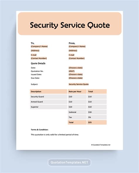 Security Quote Template