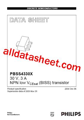 PBSS4330X Datasheet PDF NXP Semiconductors