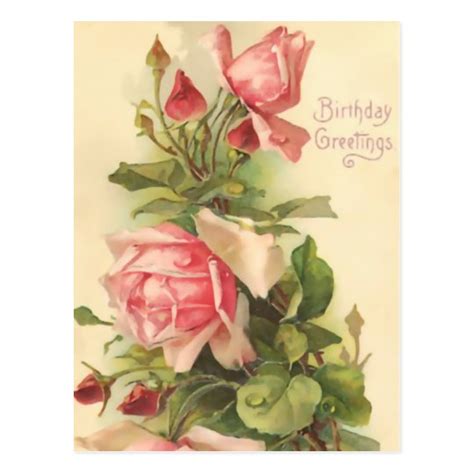 Vintage Happy Birthday Postcard | Zazzle.com