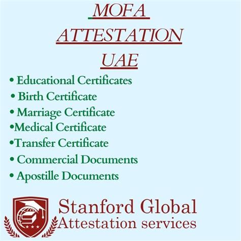 A Poster With The Words Mofa Attestation Uae