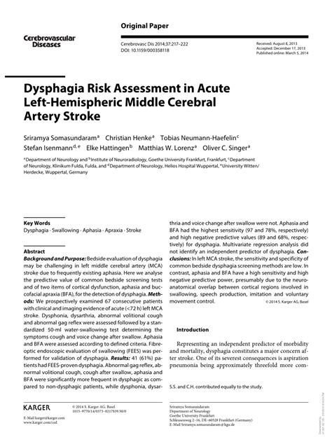 Acute Stroke Dysphagia Screen