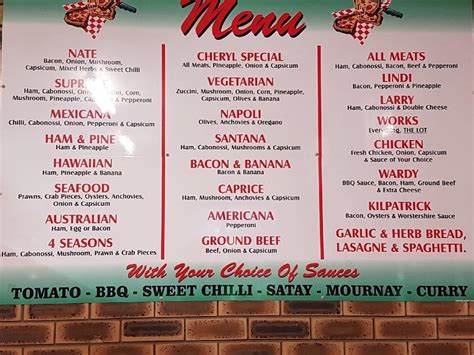 Menu At Pizza Joint Pizzeria Narrabri