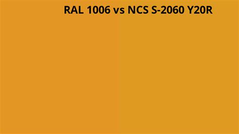 RAL 1006 Vs NCS S 2060 Y20R RAL Colour Chart UK