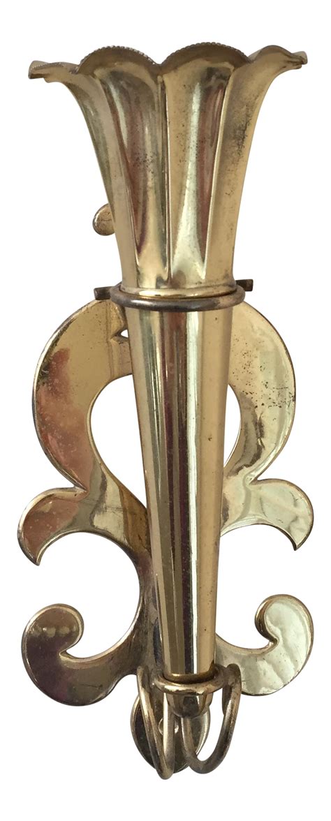 Vintage Brass Flower Vase Wall Sconce Chairish