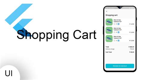 Shopping Cart App Ui Flutter Tutorial Youtube