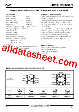 NJM3474V Datasheet PDF New Japan Radio