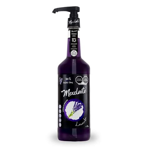 Mexclaito Premium Jarabe Syrop Sabor Lavanda Litro Con Dispensador