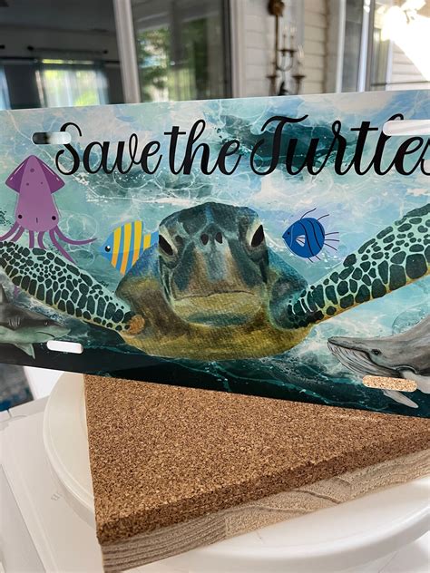 Save the Turtles License Plate Great for Your Car Golf Cart | Etsy