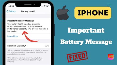 How To Fix IPhone Important Battery Message YouTube