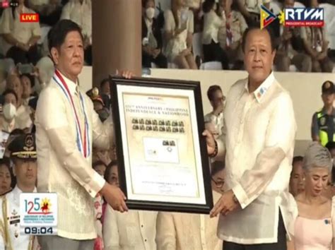 PBBM Presented With Commemorative Independence Day PHLPost Stamps