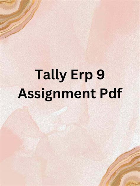 Tally Erp 9 Assignment Pdf Accounting Assignment Help Online