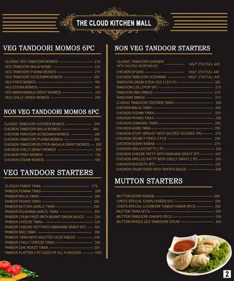 Menu Of The Cloud Kitchen Mall Santacruz West Mumbai