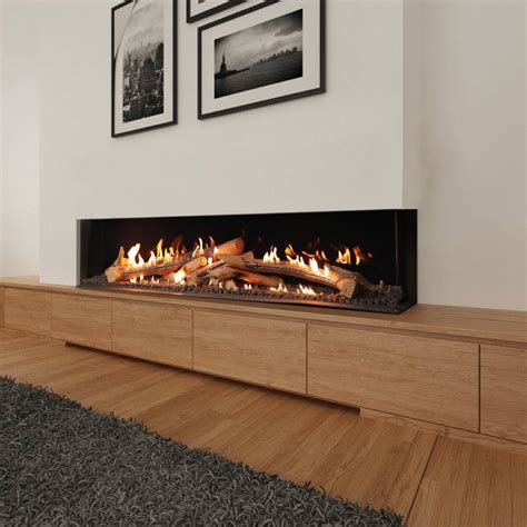 LINEAFIRE UK Gas Fire Corner Right 200 Double Burner