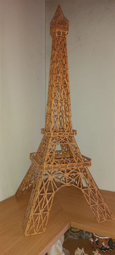 This Replica Of The Eiffel Tower Made Out Of Match Sticks My Dad Made A Long Time Ago