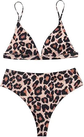 Amazon MOSHENGQI Women Cheeky Bikini Sets Padded Brazilian Top High Cut Bottom Floral