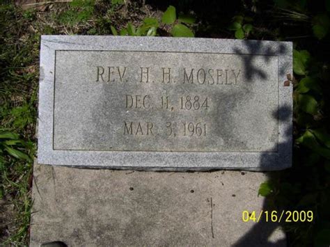 Rev Horace Hephzibah Mosely 1884 1961 Find A Grave Memorial