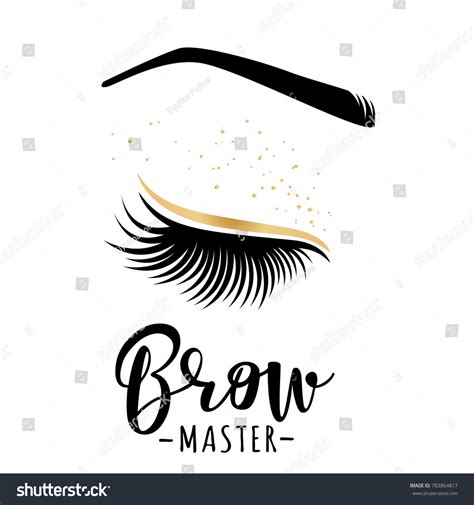 Brow Master Logo Vector Illustration Of Lashes Royalty Free Stock