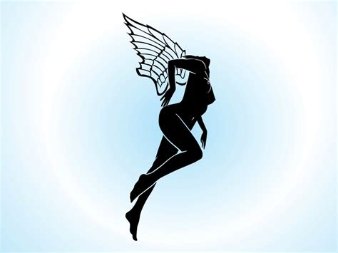 Flying Fairy Silhouette Vector