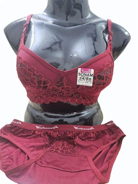 Non Padded Lace Suhanee Lingeries Ladies Sonam Satin Net Bra Panty Set At Rs 420set In New Delhi