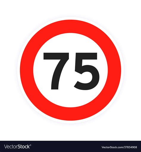 Speed Limit Round Road Traffic Icon Sign Flat Vector Image