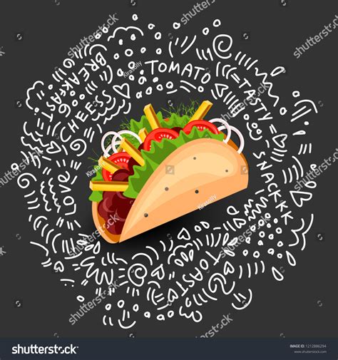 Tortilla Burritos Wrap Vector Cartoon Illustration