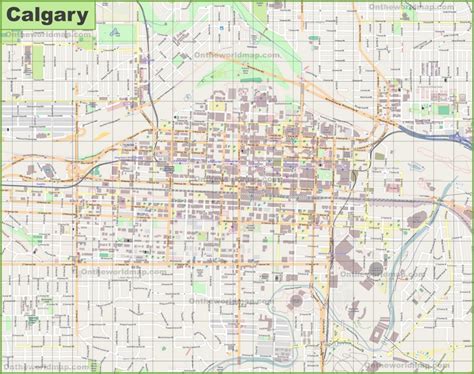 Large Detailed Map Of Calgary