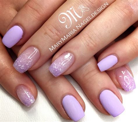 Lilac With Lilac Glitter Fade Lavender Nails Lilac Nails Ombre