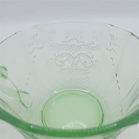 Vintage Uranium Vaseline Glass Teacup Saucer And Dessert Plate Glowing Glass ~vg Ebay