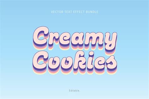 Premium Vector Creamy Cookies Text Effect