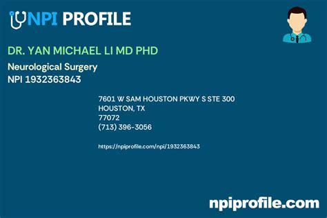 Dr Yan Michael Li Md Phd Npi Neurological Surgery In