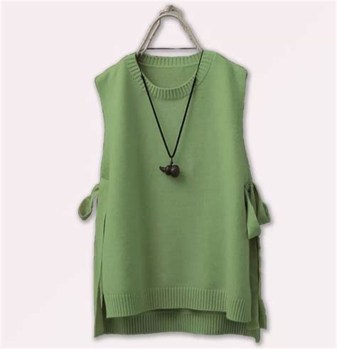 Rompi Tali Rajut Illo Vest Knit Rompi Andin Vintage Basic Fashion Outer