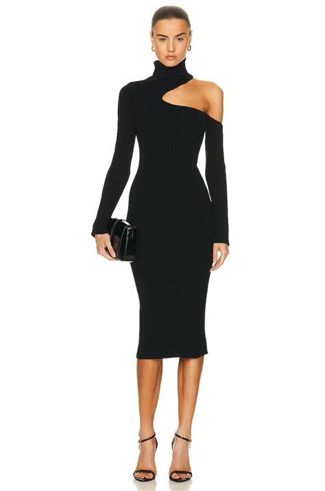 Tom Ford Rib Midi Dress In Black Fwrd