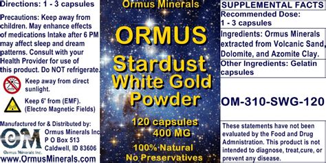 Ormus.Gold - Ormus Minerals - Ormus Stardust White Gold (capsules)