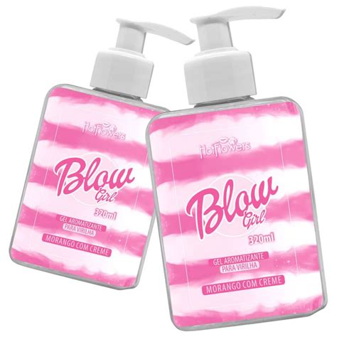 Blow Girl Gel Creme Hidratante Para Virilha Beij Vel Sabor Morango Creme Hot Flowers