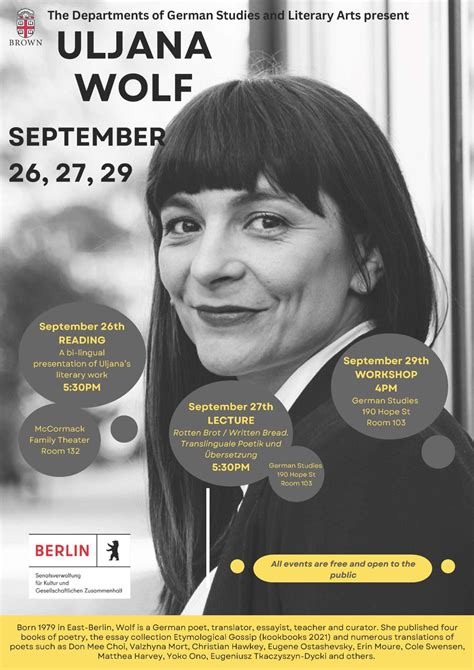 3-Day Event with Uljana Wolf – Archaeology News and Announcements