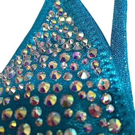 Amazon Barely Visible Bikinis Competition Bikini Suit Turquoise Blue Bikini Clustered Ab