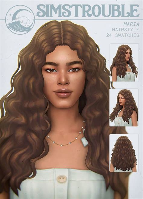 Maria By Simstrouble Simstrouble On Patreon In Sims Hair Sims