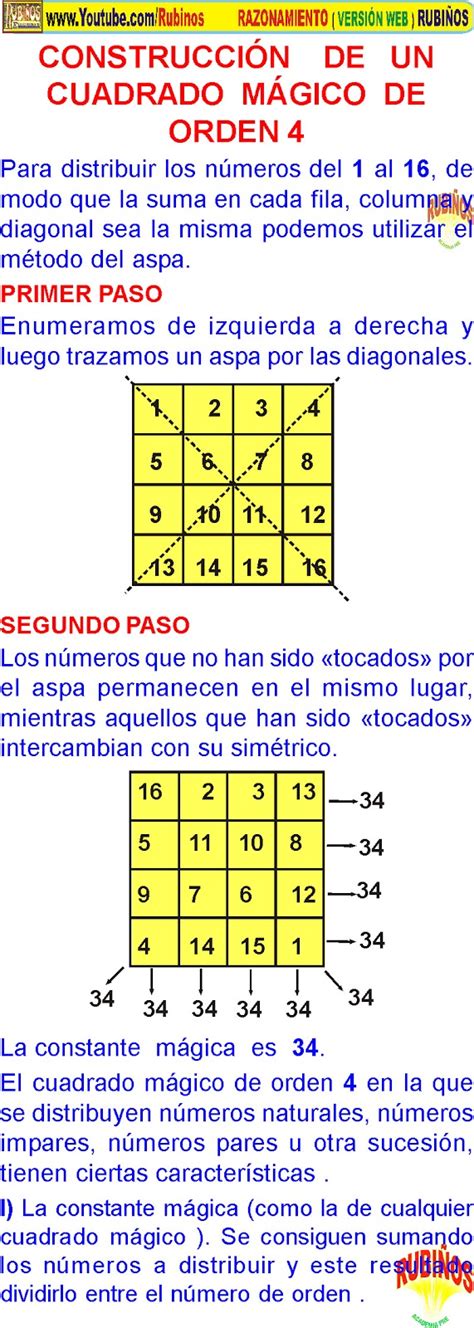 Cuadrados MÁgicos Ejercicios Resueltos De Habilidad LÓgico MatemÁtica Pdf