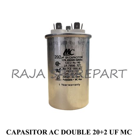 Jual C202MC CAPACITOR AC MERK MC KAPASITOR CAPASITOR AC DOUBLE 20 2 UF