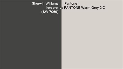 Sherwin Williams Iron Ore Sw 7069 Vs Pantone Warm Grey 2 C Side By