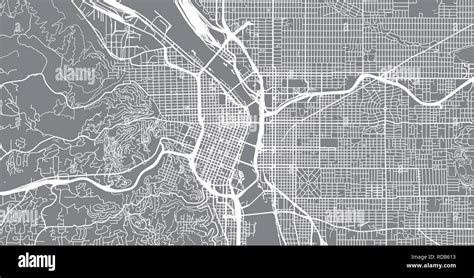 Vector Urbano Mapa De La Ciudad De Portland Oregon Estados Unidos De