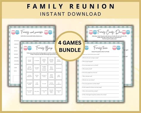 Family Reunion Games, Printable Games, Family Game Night, Family Party ...