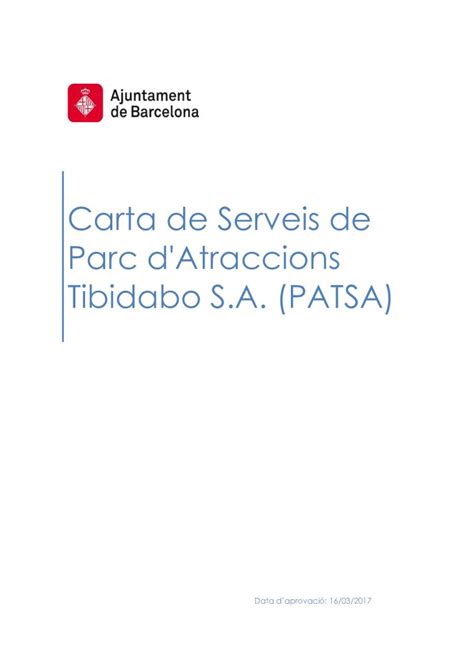 Pdf Carta De Serveis De Parc D Atraccions Tibidabo S A Patsa