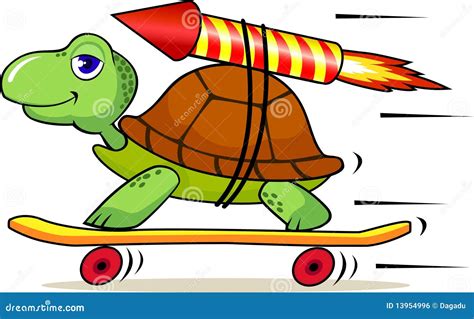 Funny Turtle With Rocket Royalty Free Stock Image Image 13954996