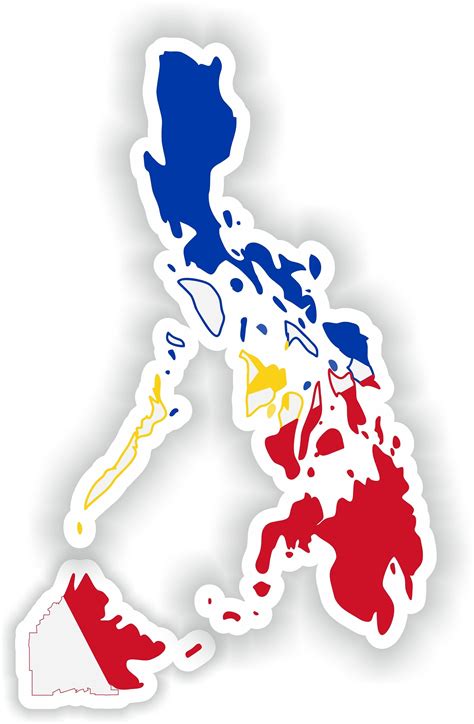 Philippines Map Flag Silhouette Sticker For Laptop Book Fridge Guitar