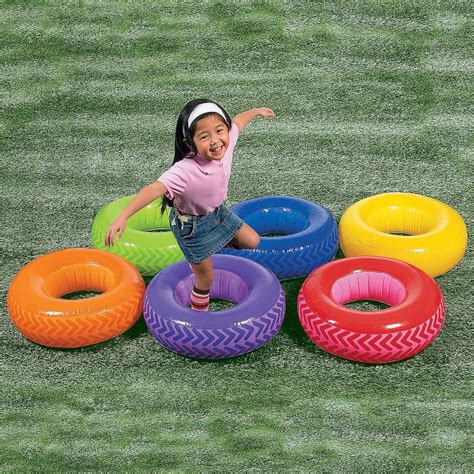 Pc Inflatable Obstacle Course Tire Set Orientaltrading Pool