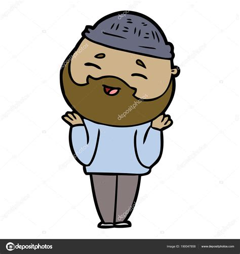 Cartoon Happy Bearded Man Stock Vector Image By Lineartestpilot 190047858