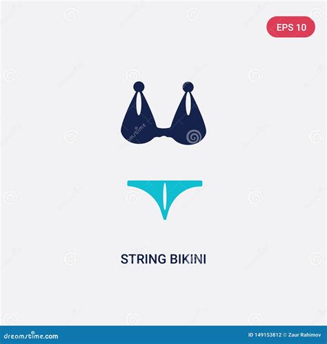 Two Color String Bikini Vector Icon From Fashion Concept Isolated Blue