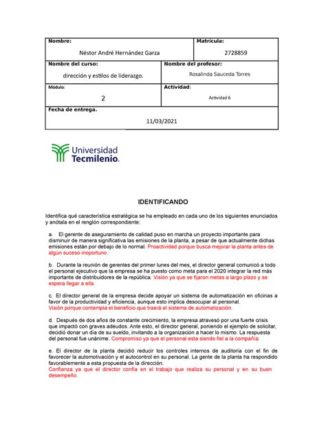 Direccion act 6 completo Nombre Néstor André Hernández Garza