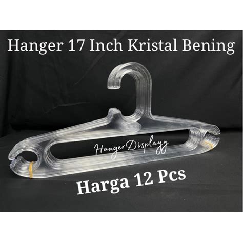 Jual Hanger Plastik Inch Kristal Bening Gantungan Baju Plastik